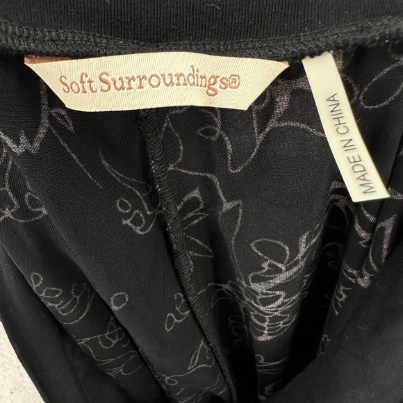 Soft Surroundings Pull On Pants Womens LG Rayon Sequin Hem Fold Over Waist 27890 - Picture 8 of 11